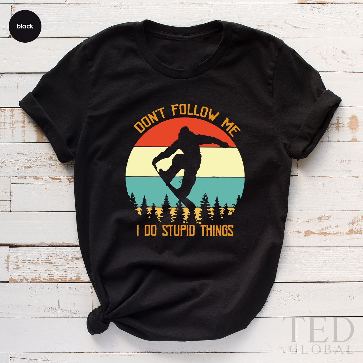 Funny Don't Follow Me Shirt, Snowboarding T-Shirt, Ski product image 4