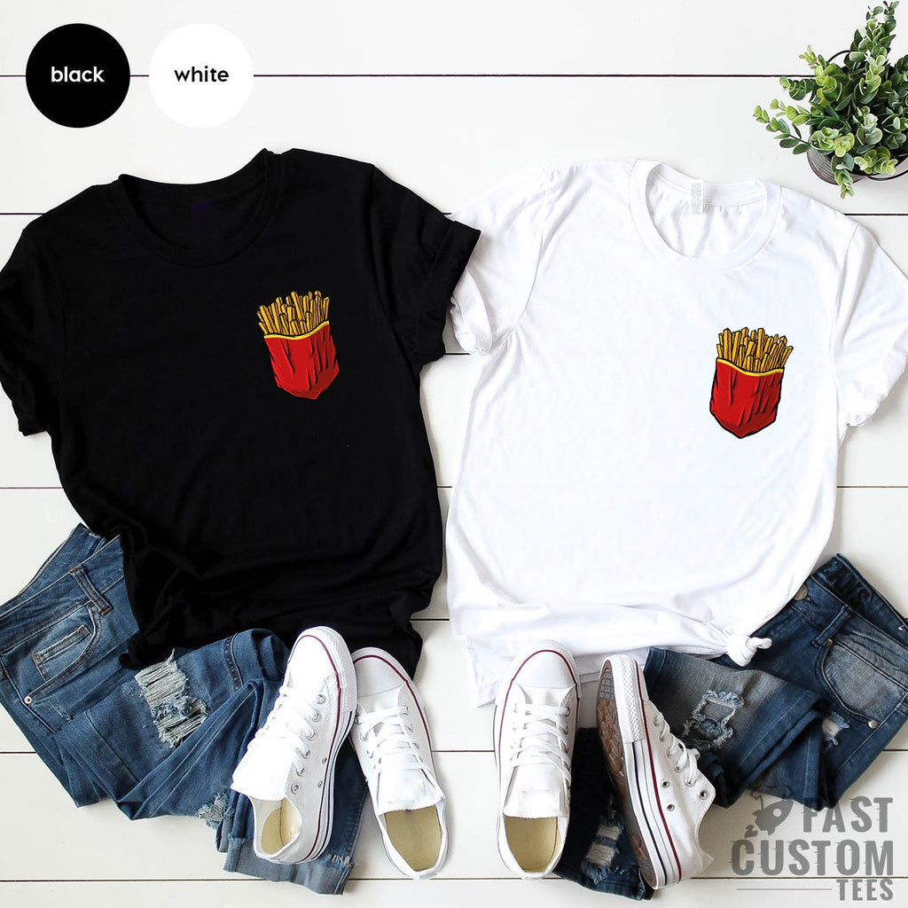 Potato Chips Shirt, French Fries Funny Pocket Print Food product image 4