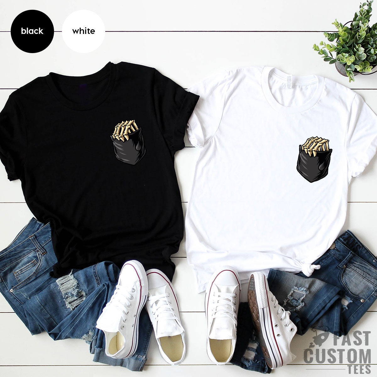 Skeleton Hand Shirt, Funny Pocket Print T Fall TShirt product image 2
