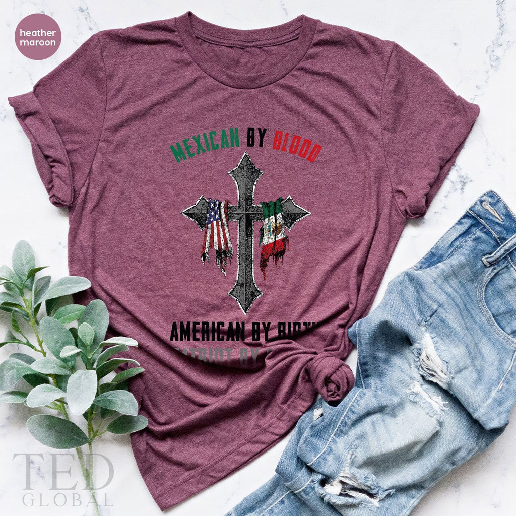Cute Mexican Shirt, American T By Blood T By Birth Shirts product image 4