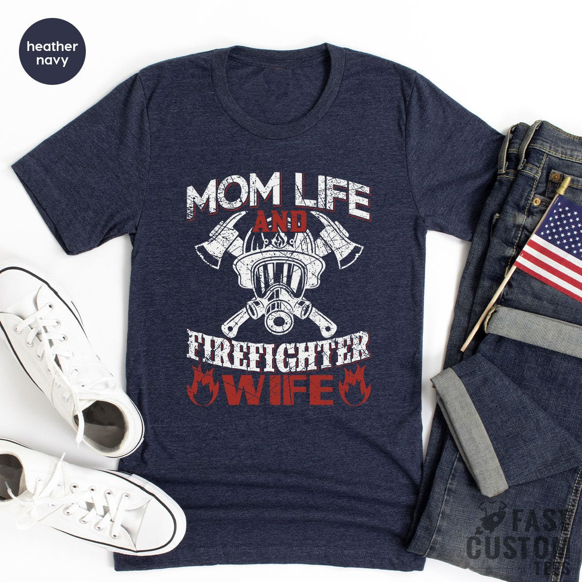 Firefighter Wife Shirt, Mom Life T of T-Shirt, Mama Tank Top product image 4