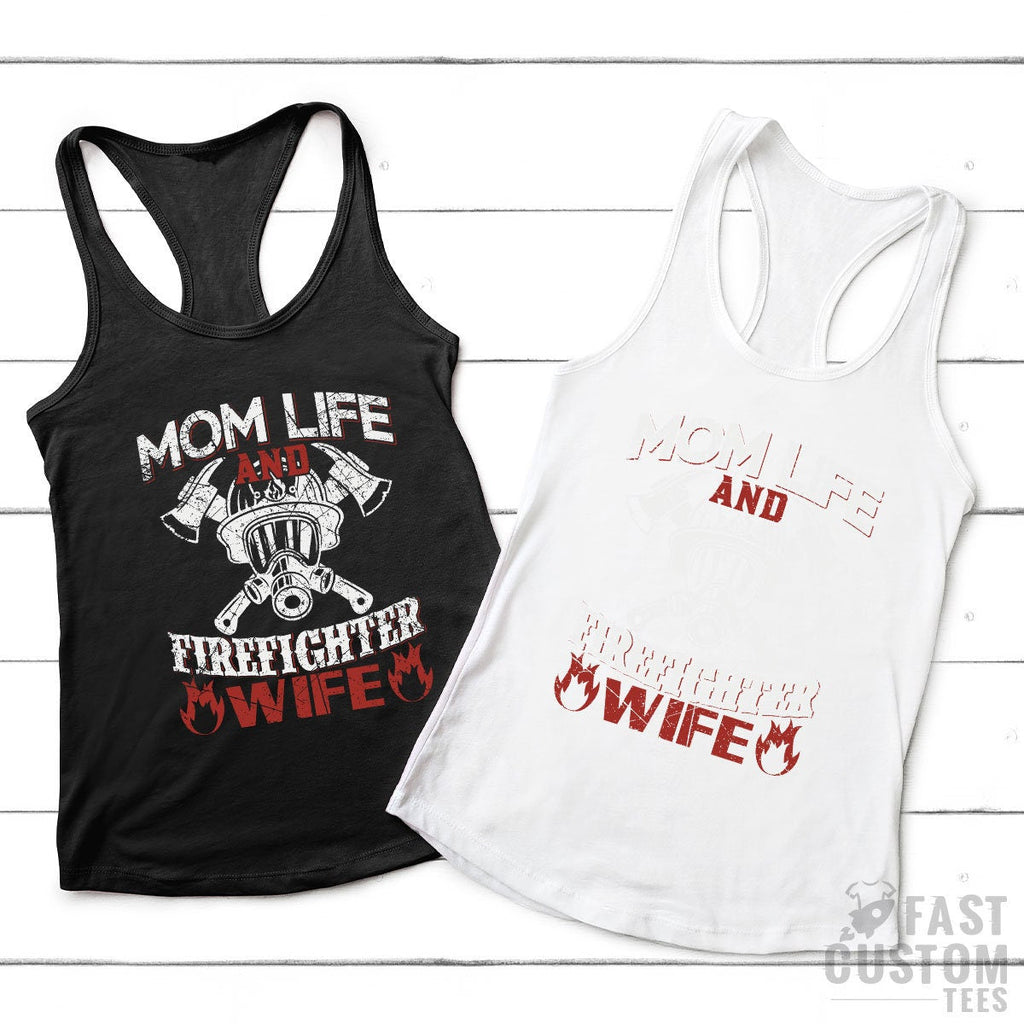 Firefighter Wife Shirt, Mom Life T of T-Shirt, Mama Tank Top product image 5