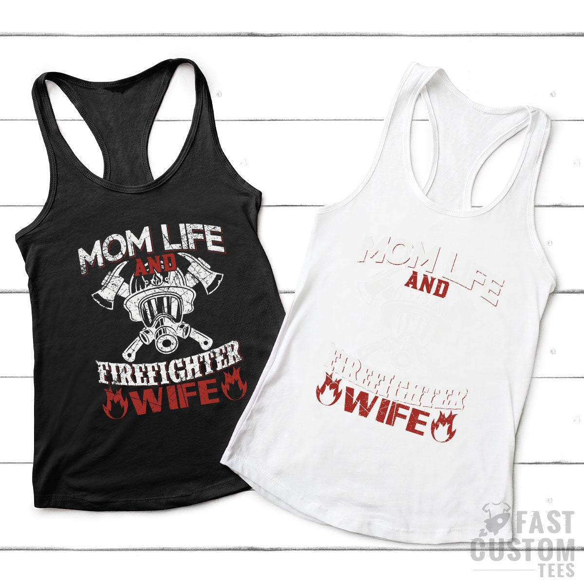 Firefighter Wife Shirt, Mom Life T of T-Shirt, Mama Tank Top product image 5