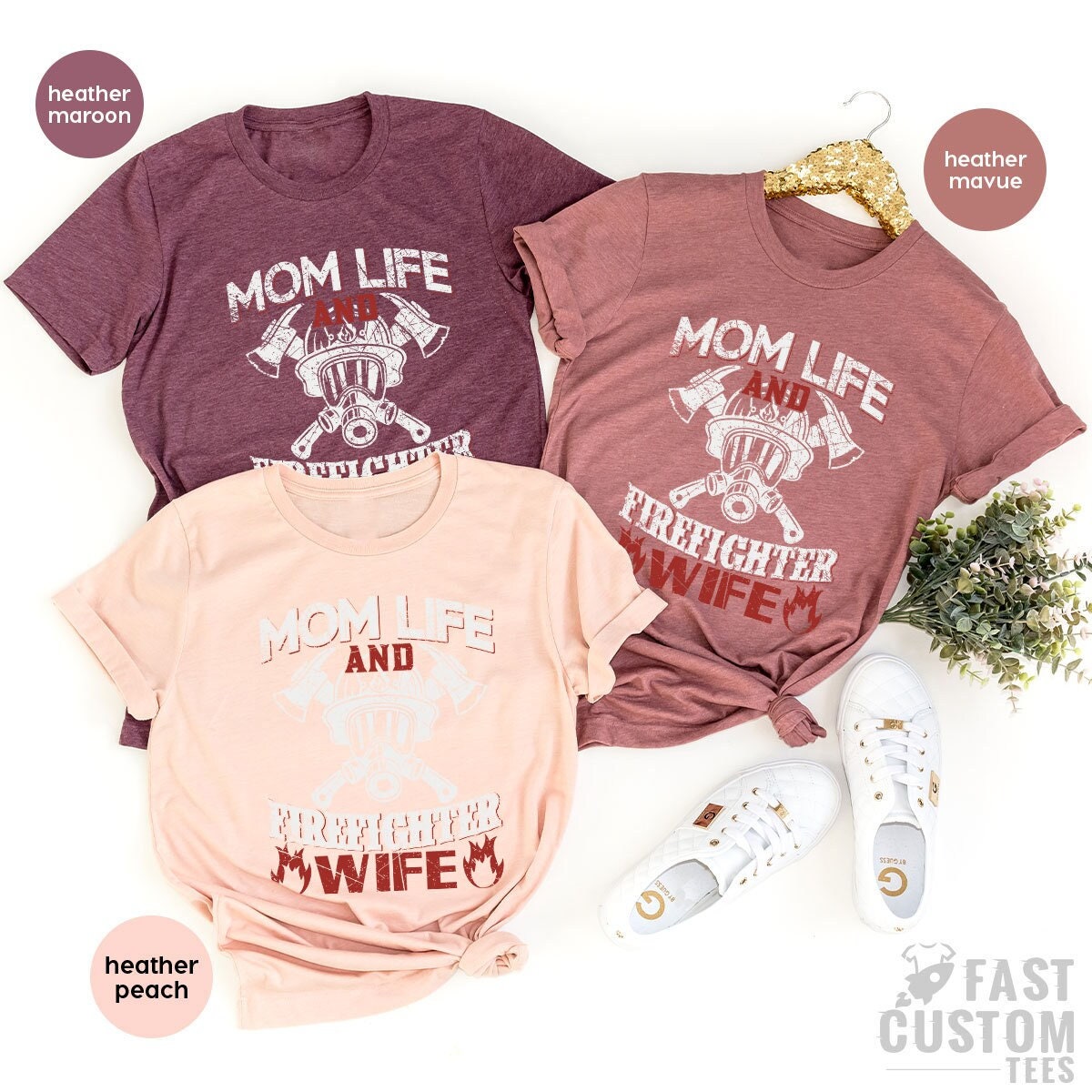 Firefighter Wife Shirt, Mom Life T of T-Shirt, Mama Tank Top product image 1