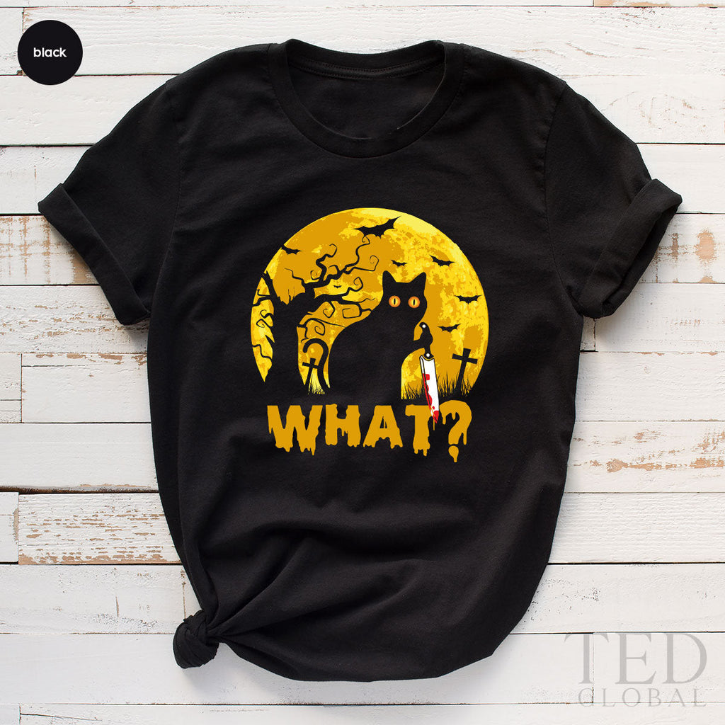 Halloween Cat Shirt, Cute T Mom T Black Shirts, Fall Tee product image 1