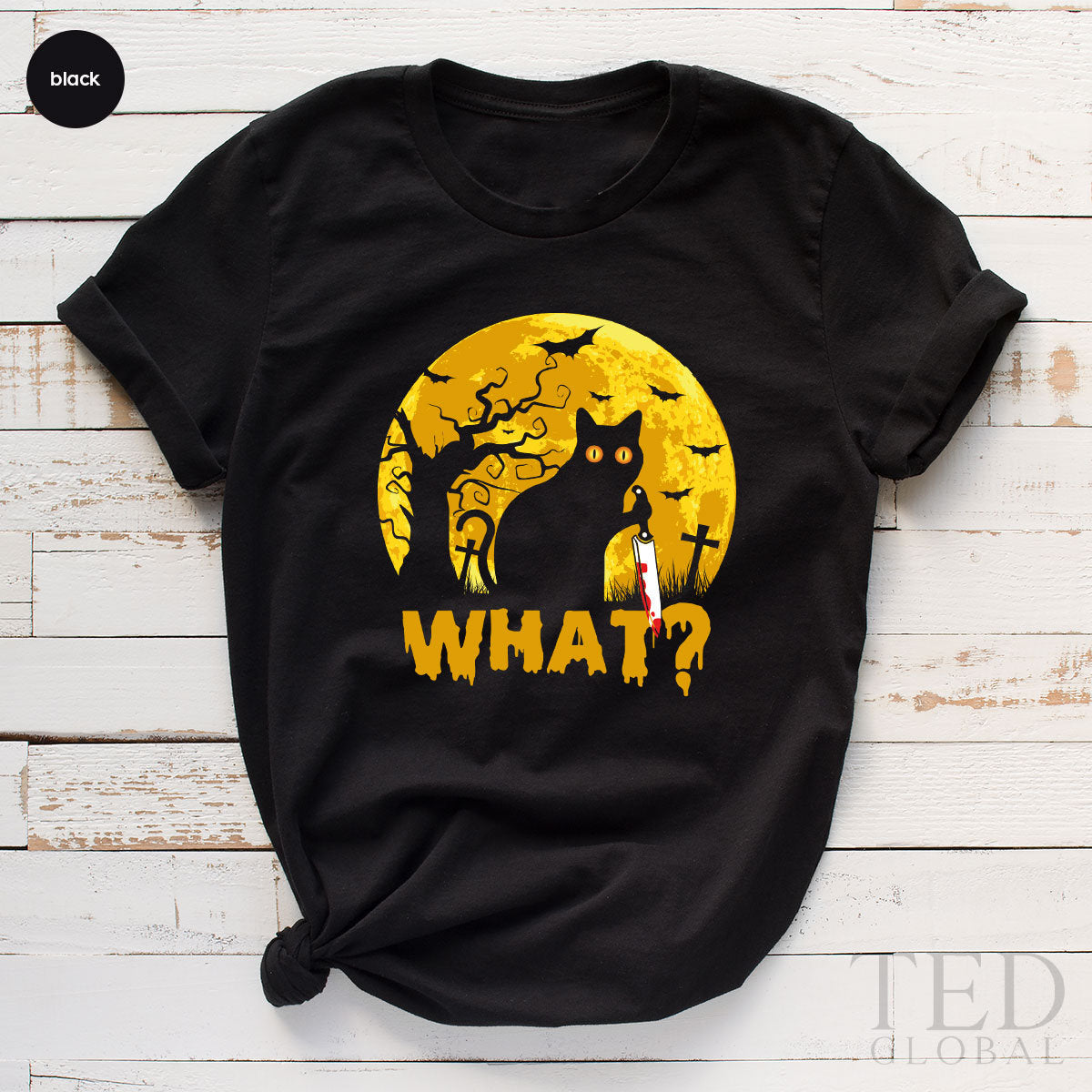 Halloween Cat Shirt, Cute T Mom T Black Shirts, Fall Tee product image 1