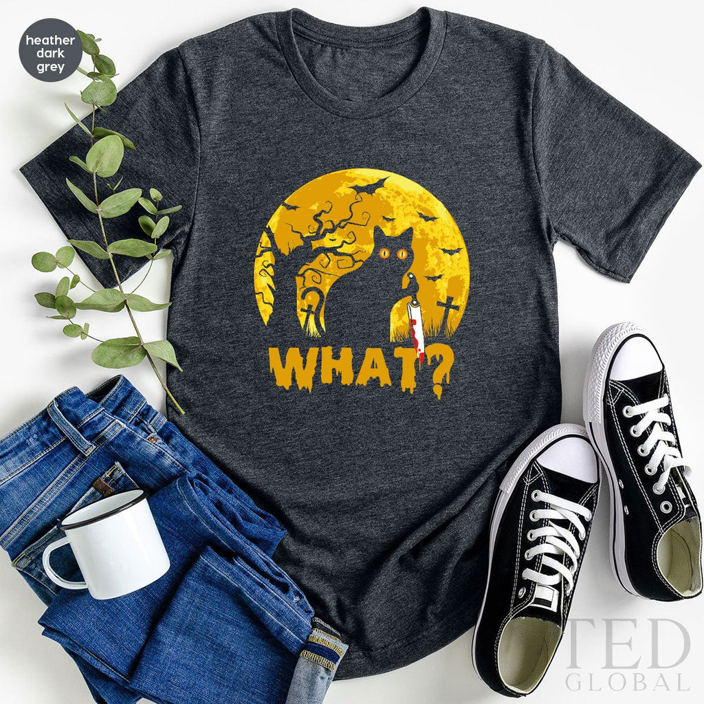 Halloween Cat Shirt, Cute T Mom T Black Shirts, Fall Tee product image 3