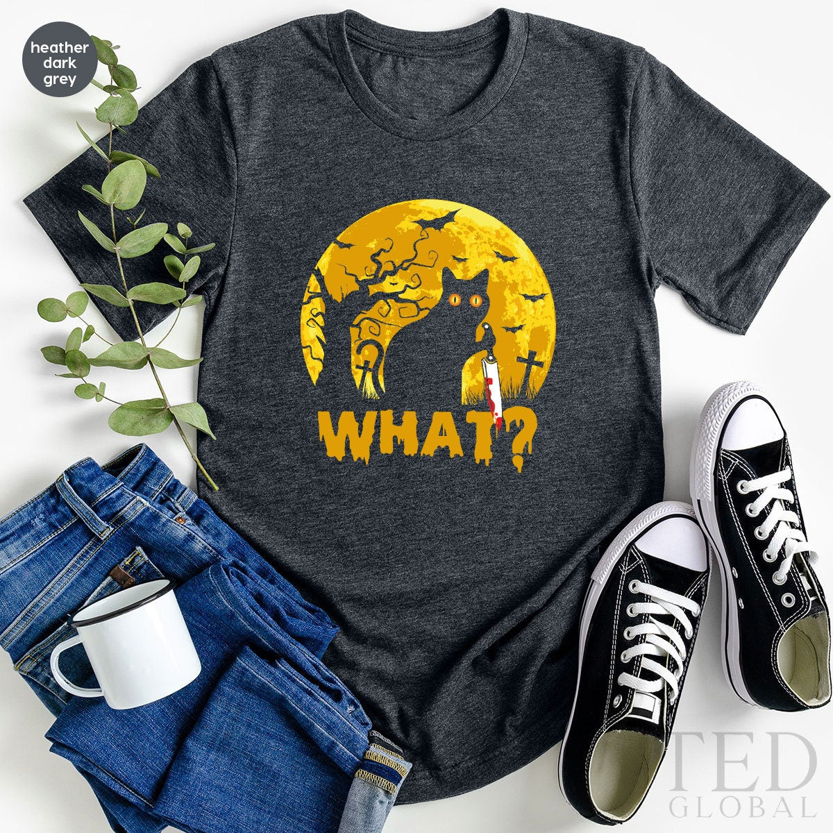 Halloween Cat Shirt, Cute T Mom T Black Shirts, Fall Tee product image 3