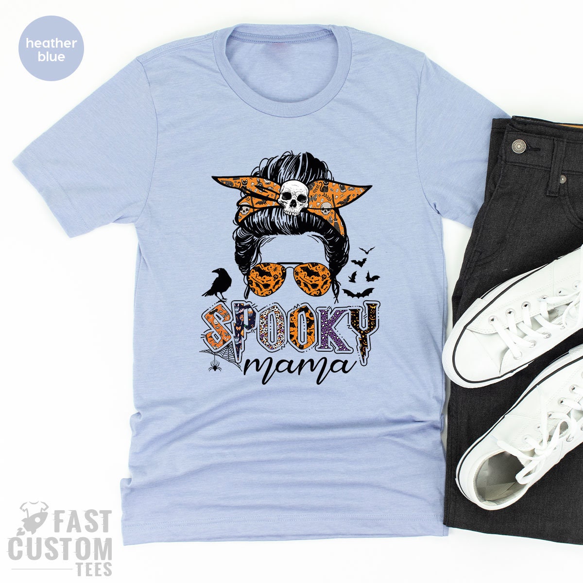 Spooky Mama Shirt, Halloween Mom TShirt, Vibes Funny Gifts product image 5