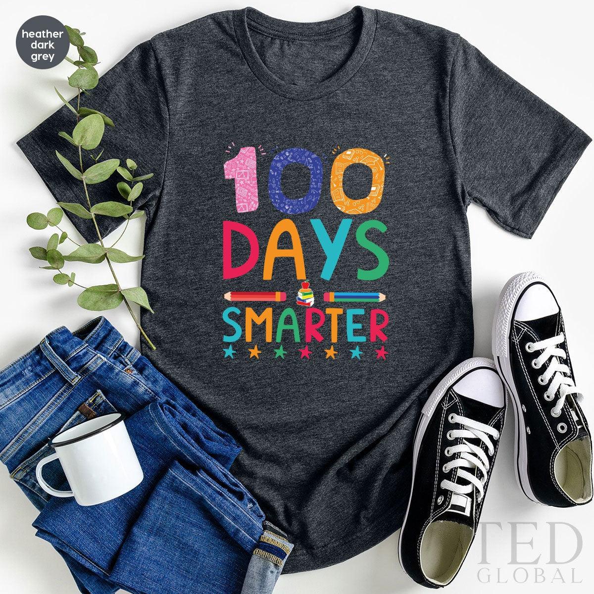 100 Days Smarter Shirt, Teacher T-Shirt, Preschool product image 2