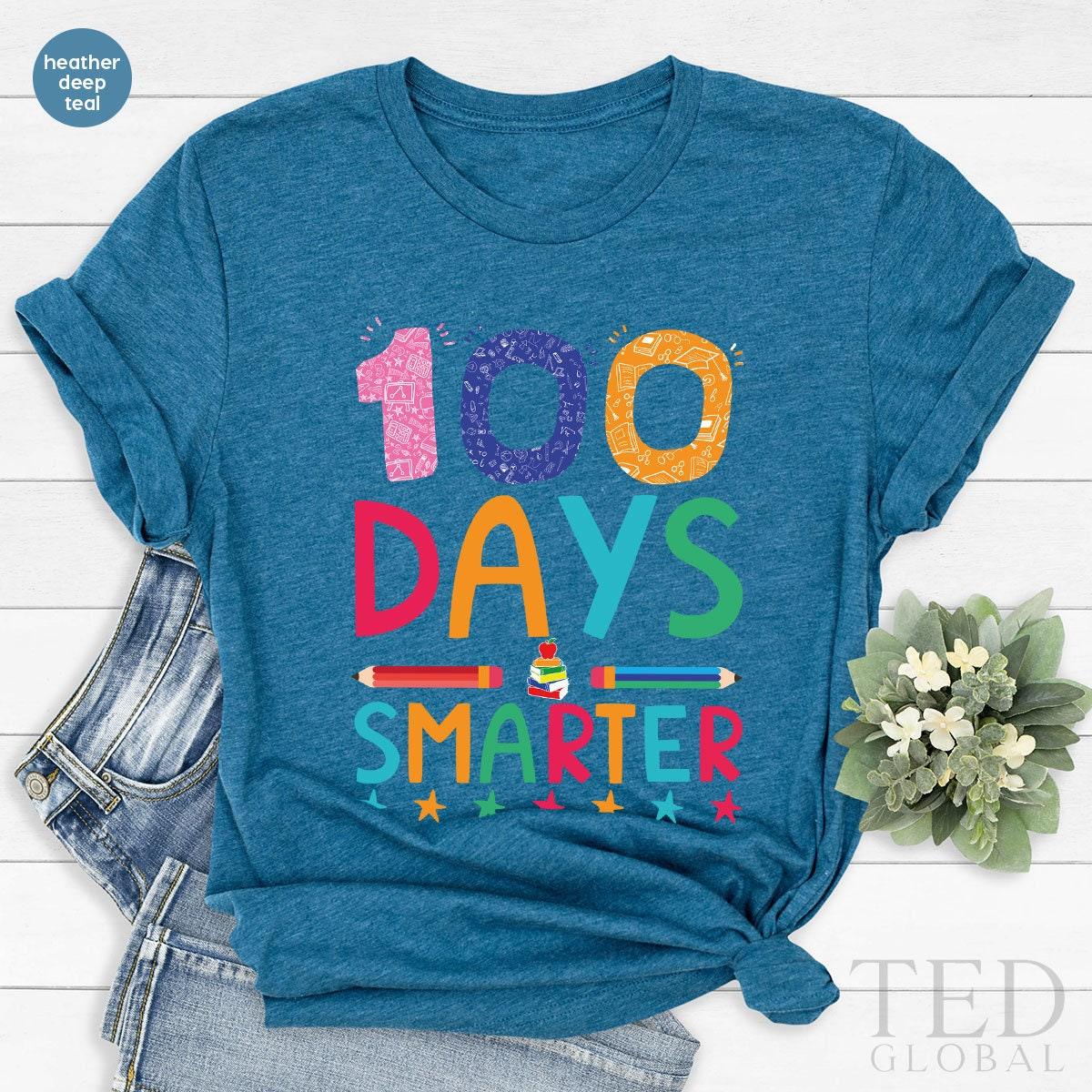 100 Days Smarter Shirt, Teacher T-Shirt, Preschool product image 3