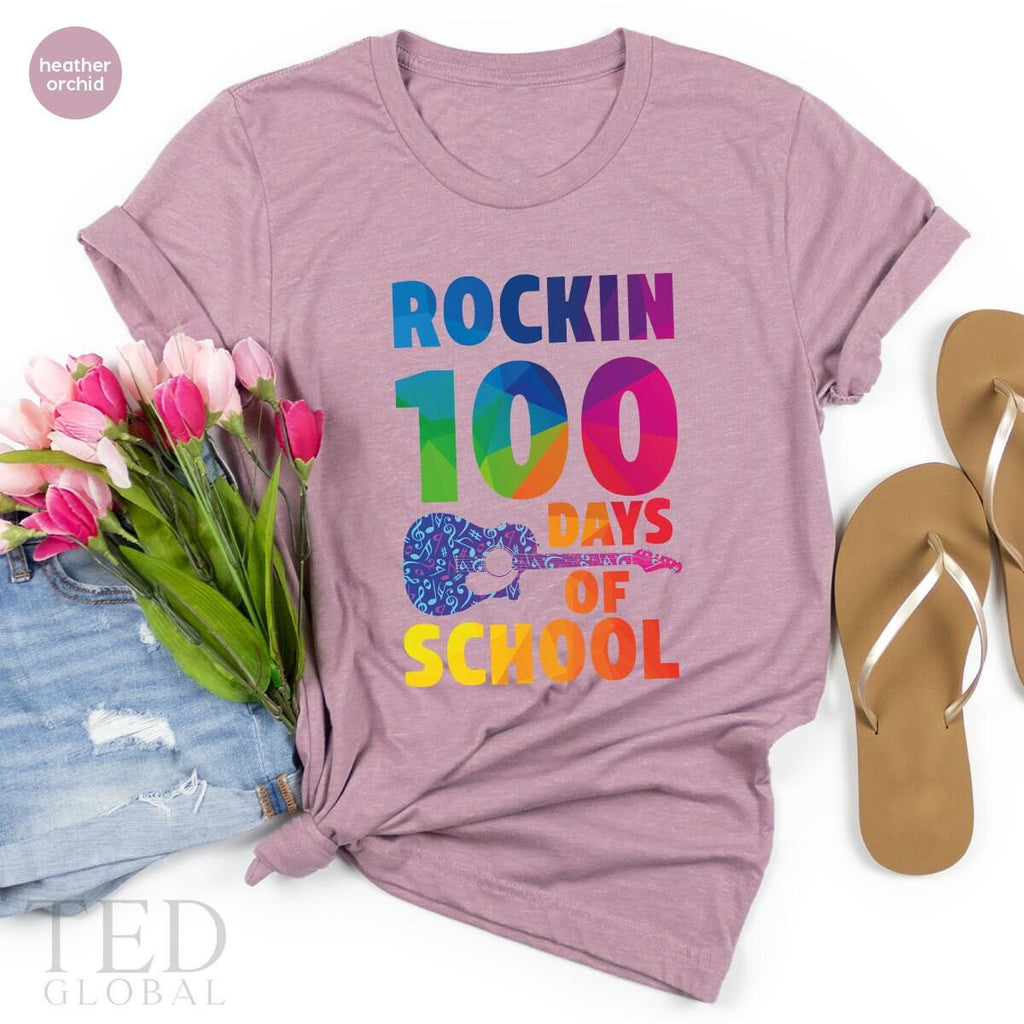 Unique 100-Day School Shirt, Funny Rockin' T-Shirt for product image 5