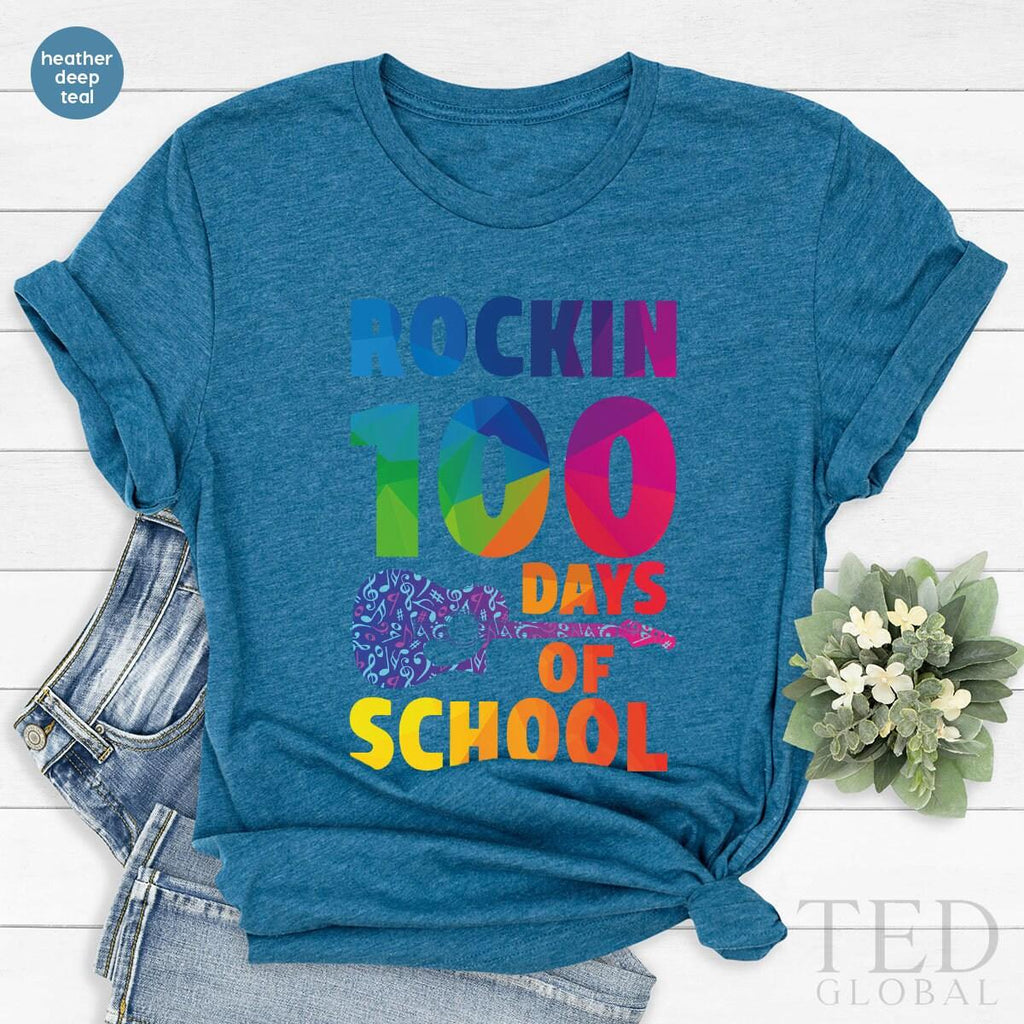 Unique 100-Day School Shirt, Funny Rockin' T-Shirt for product image 3