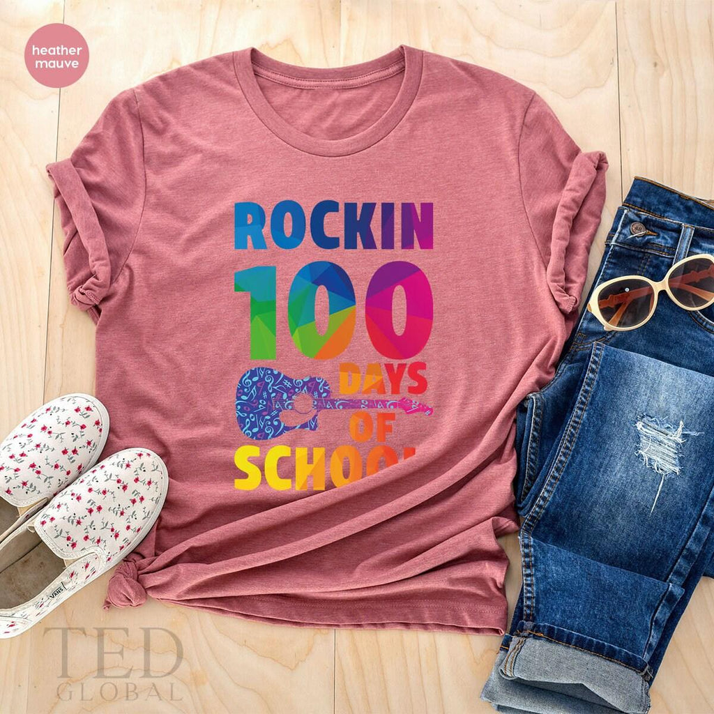 Unique 100-Day School Shirt, Funny Rockin' T-Shirt for product image 4