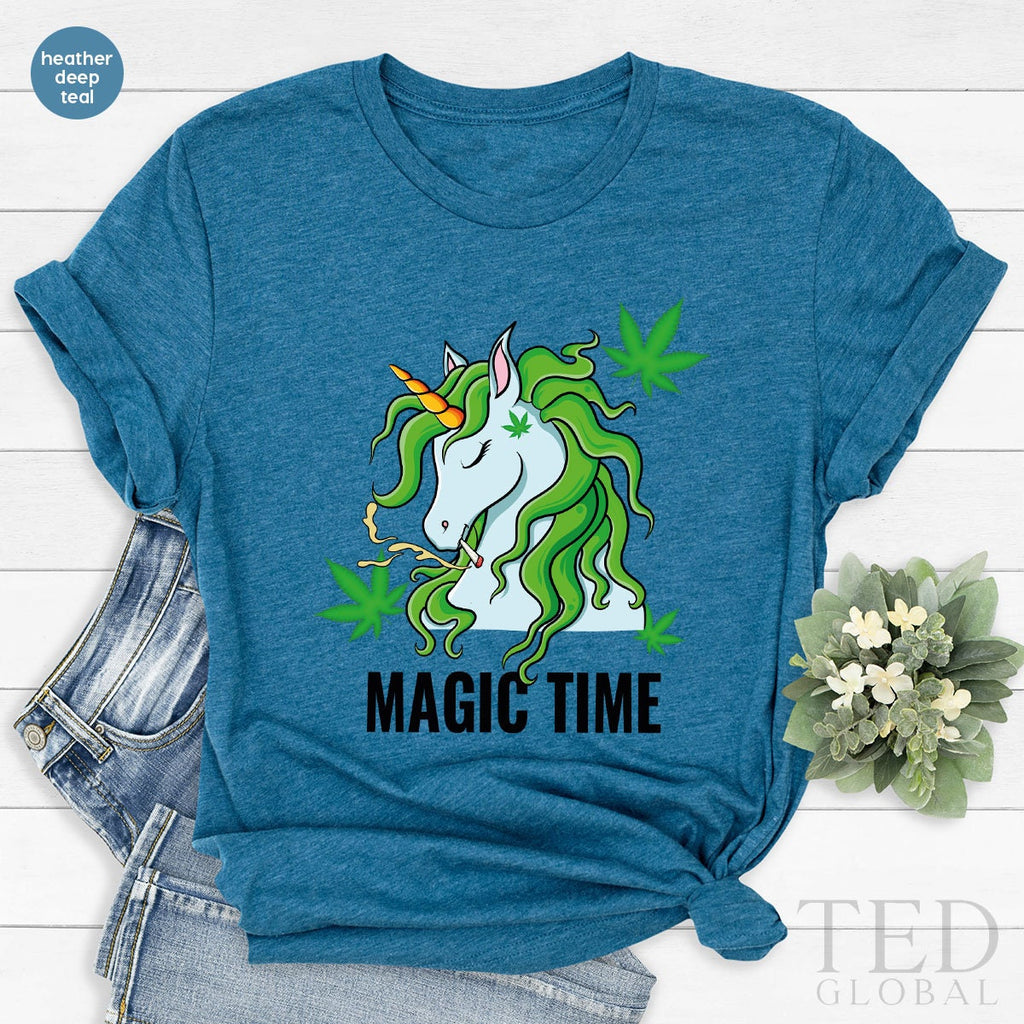 Magic Time Shirt, Funny Weed T Cute Unicorn T Lover Shirts product image 1