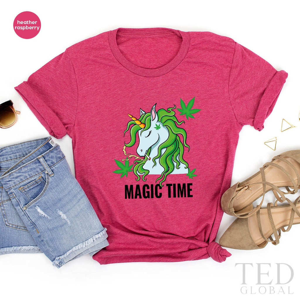 Magic Time Shirt, Funny Weed T Cute Unicorn T Lover Shirts product image 5