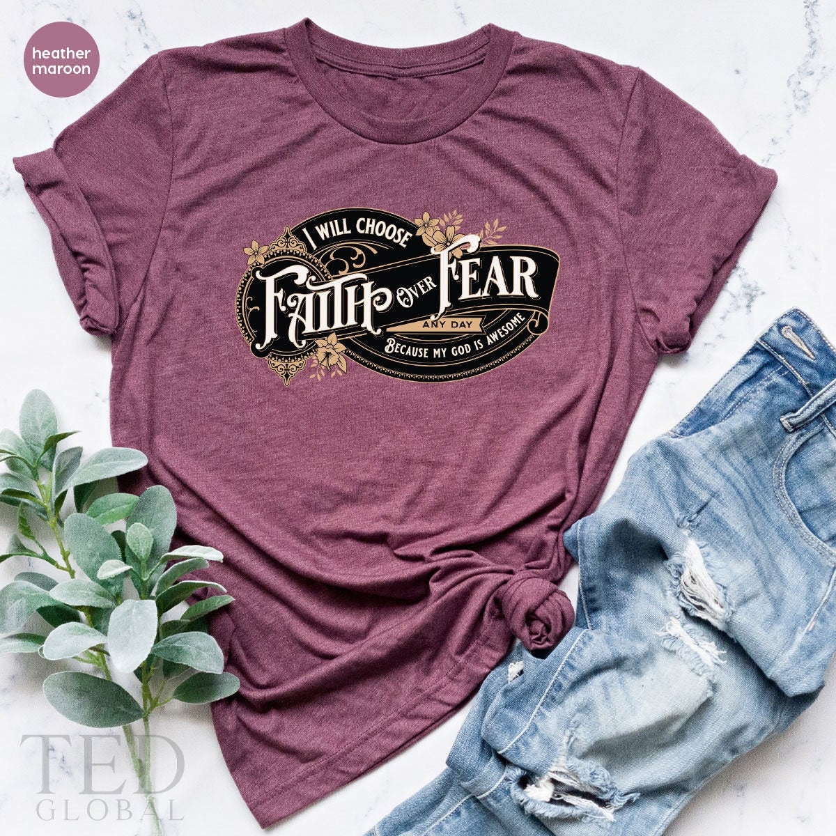 My God Is Awesome T Shirt, Inspirational Christian Tee product image 4