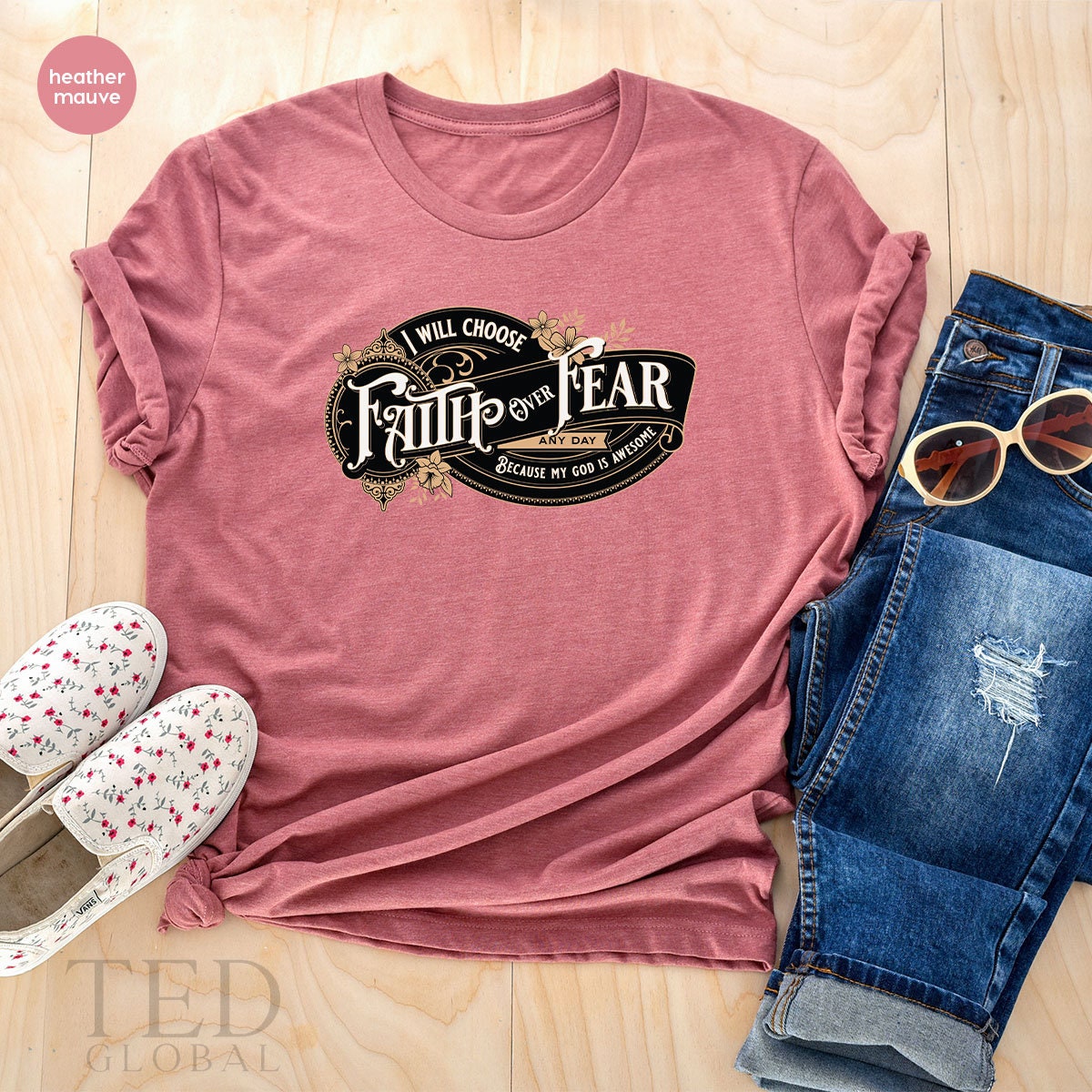 My God Is Awesome T Shirt, Inspirational Christian Tee product image 5