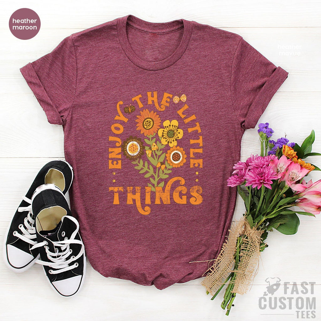 Enjoy The Little Things Shirt, Vintage Wildflowers T-Shirt product image 3