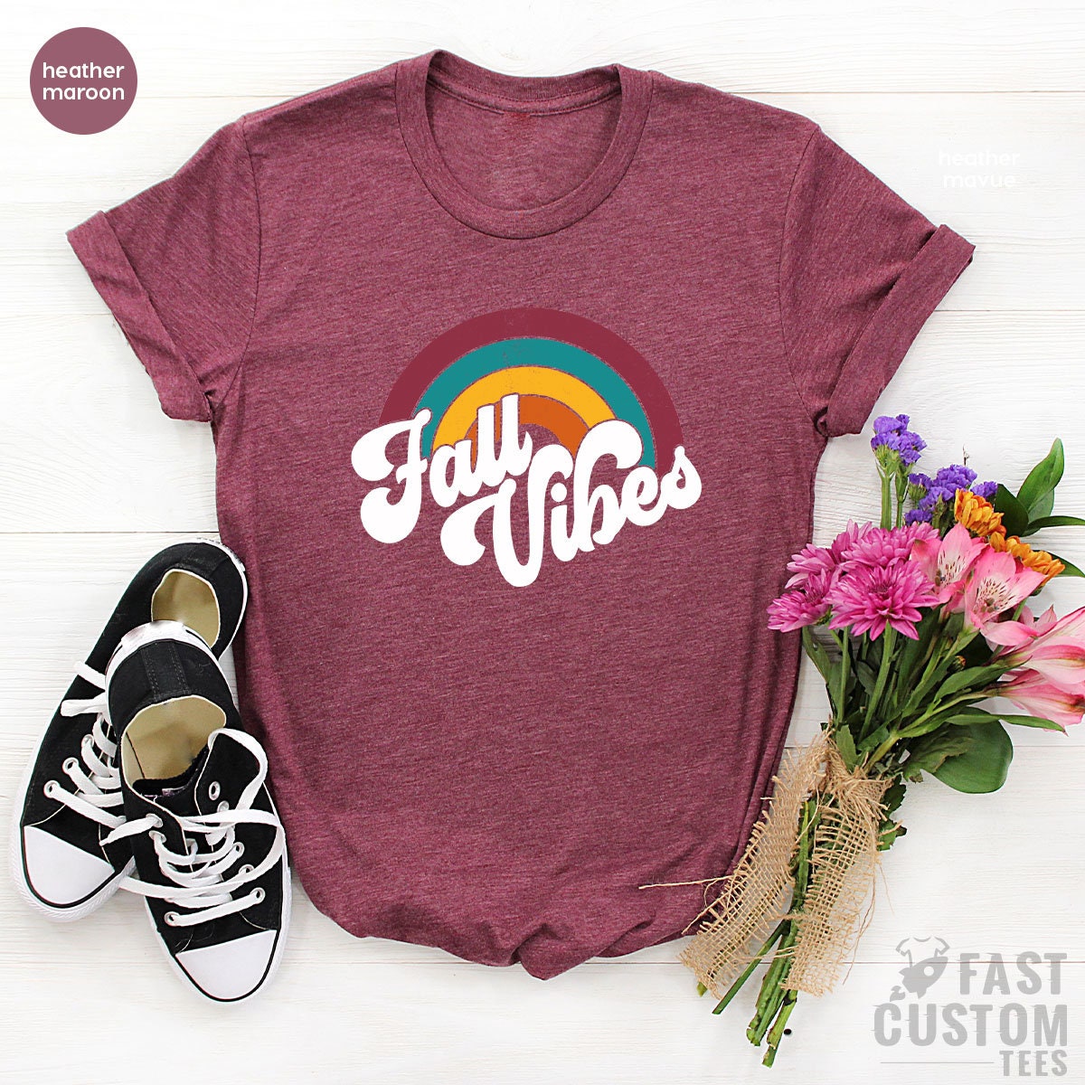 Fall Vibes Shirt, Cute Halloween Thanksgiving Gifts For product image 3