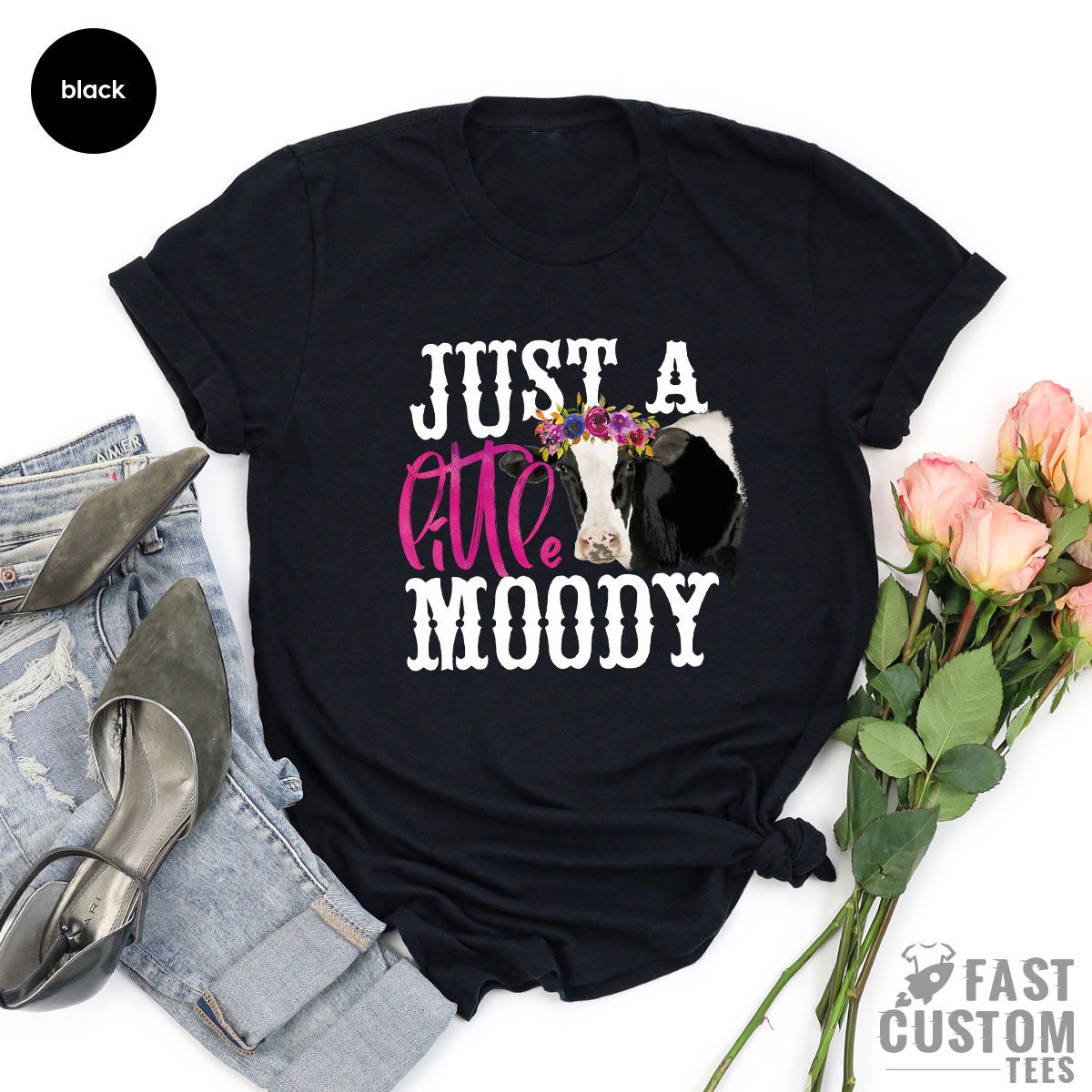 Funny Cow Shirt, Just A Little Moody T-Shirt, Gardener product image 2