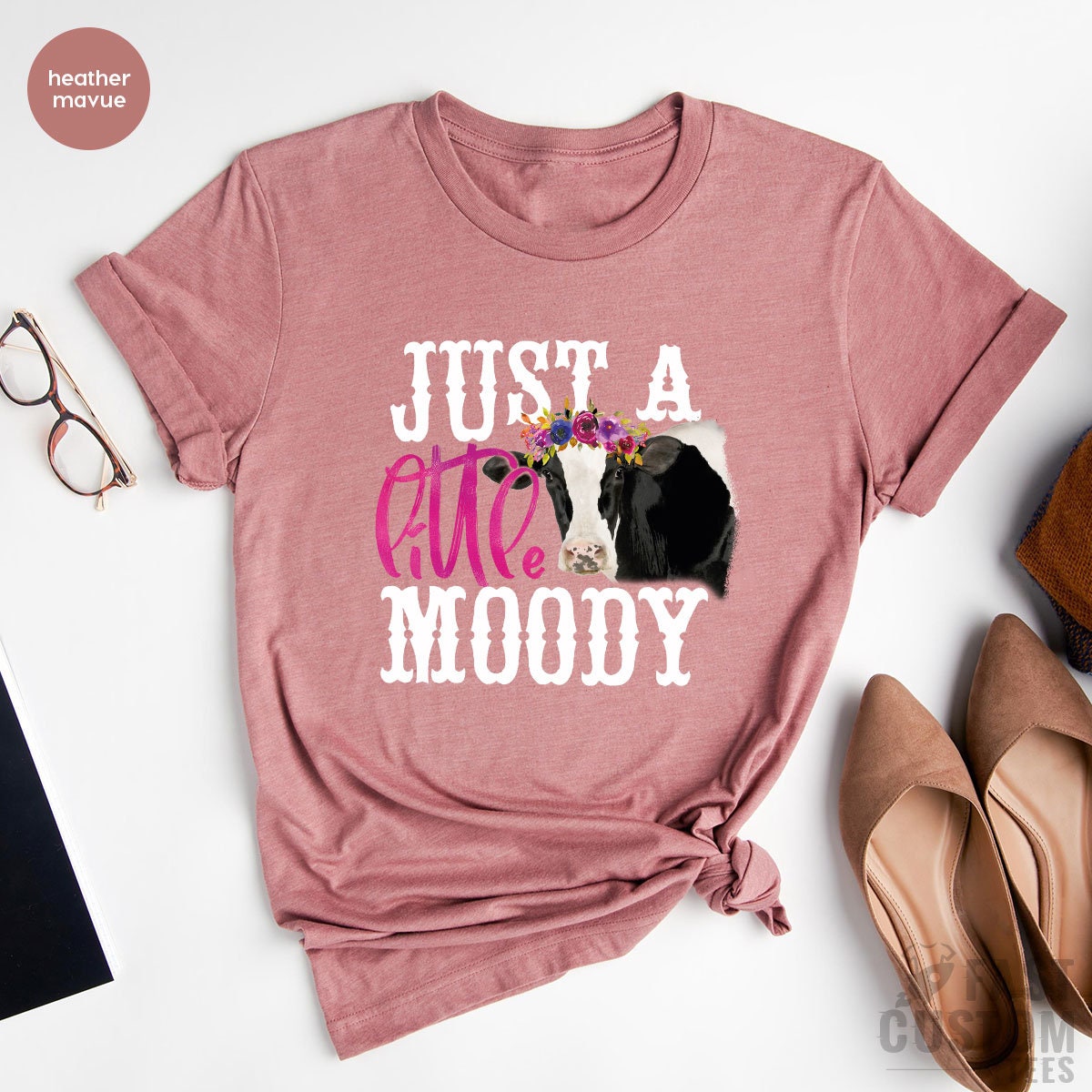 Funny Cow Shirt, Just A Little Moody T-Shirt, Gardener product image 3