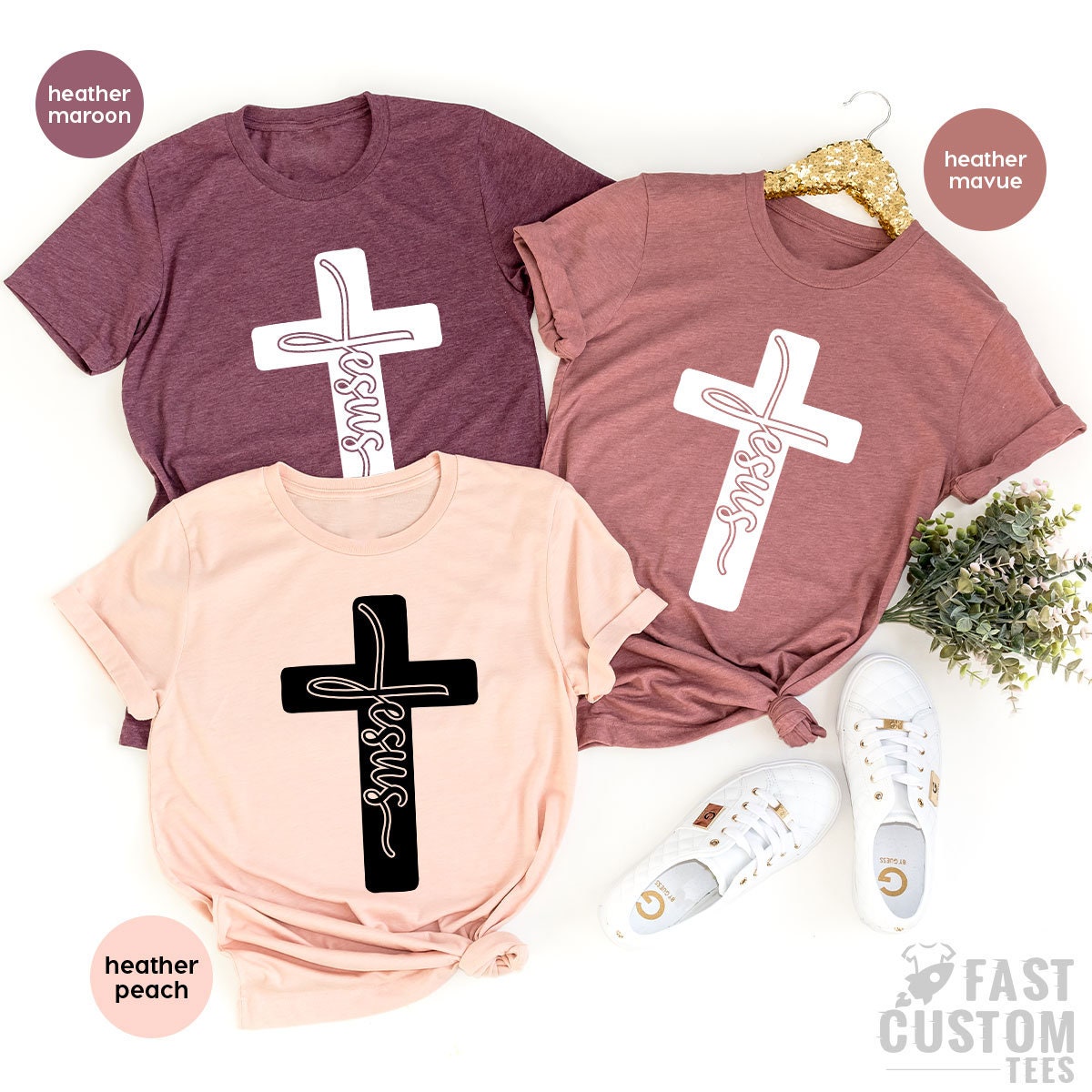 Jesus Shirt, Christian Sign Cross T-Shirt, Blessed product image 2