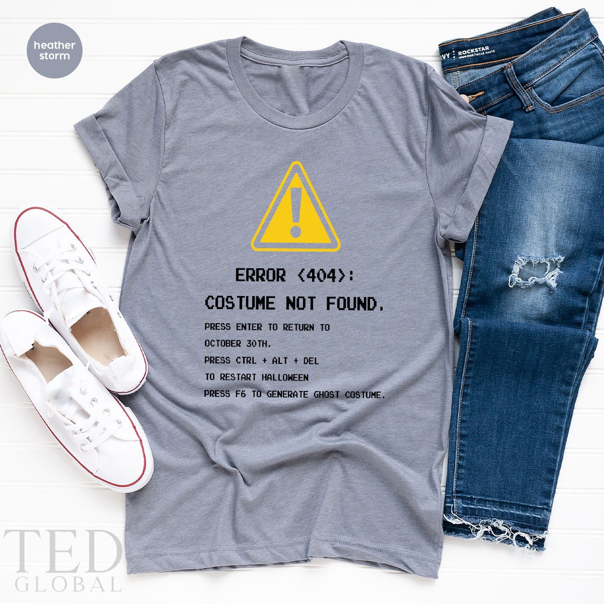 Sarcastic Halloween Shirt, Error 404 T Ghost Costume T product image 2