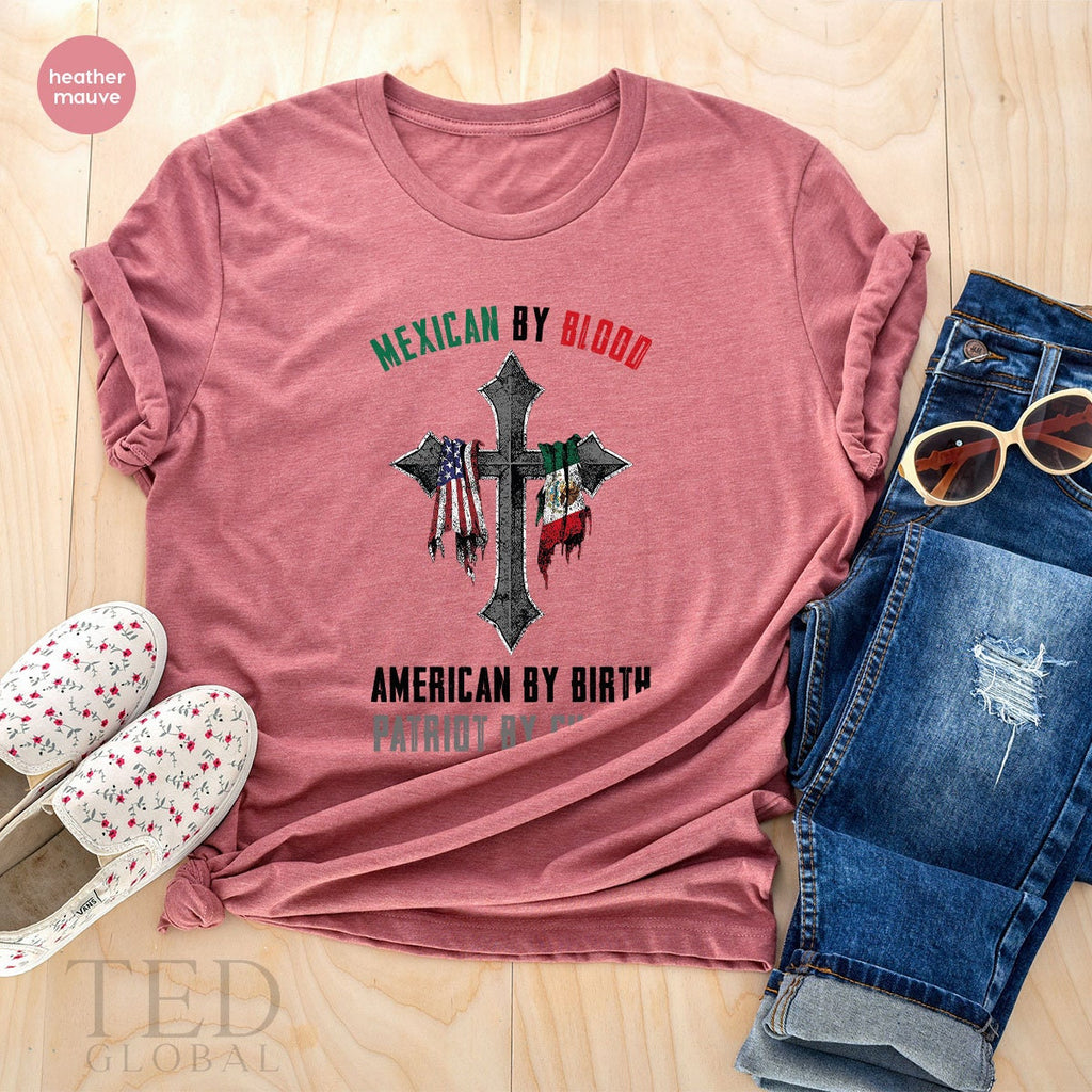 Cute Mexican Shirt, American T By Blood T By Birth Shirts product image 5