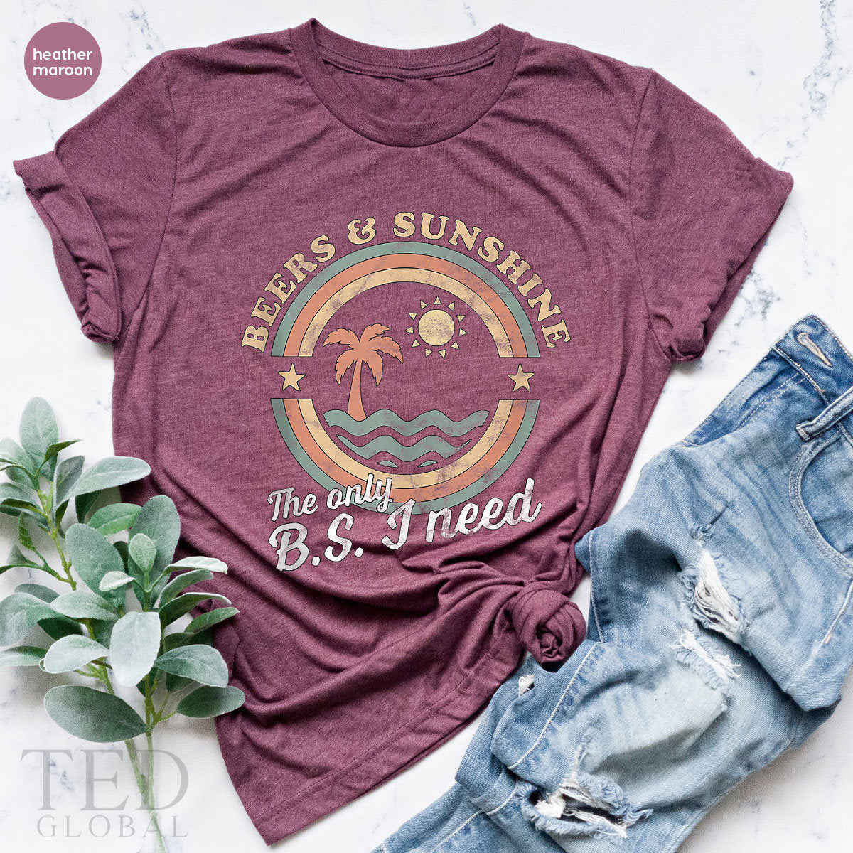 Beer Lover T-Shirt, Beers &Sunshine T Shirt, Alcohol Tee product image 4