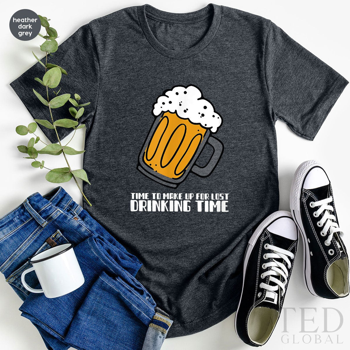 Drinking Time T-Shirt, A Cold Beer Tee, Funny Drinker Gift product image 1