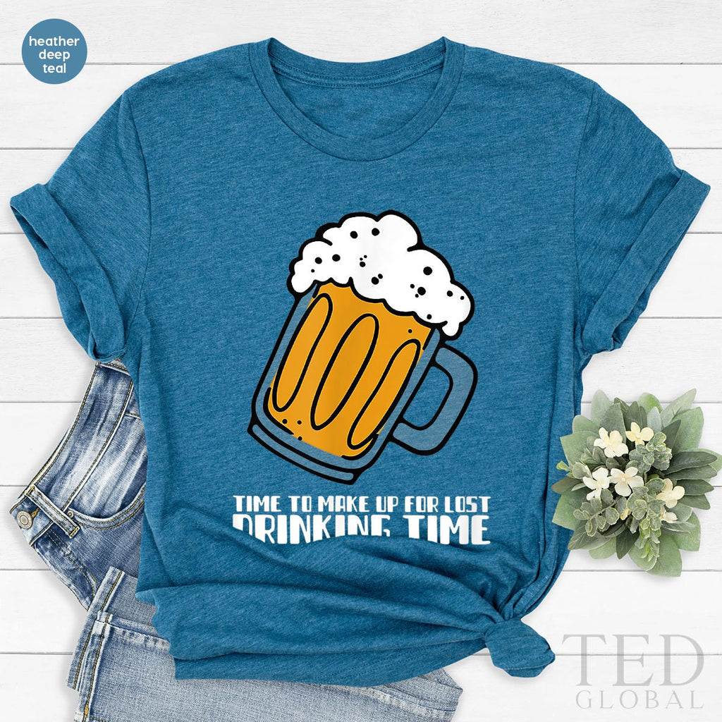 Drinking Time T-Shirt, A Cold Beer Tee, Funny Drinker Gift product image 2
