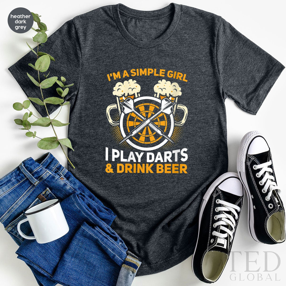 Cute Dart T-Shirt, I'm A Simple Girl T Shirt, Funny Beer product image 2