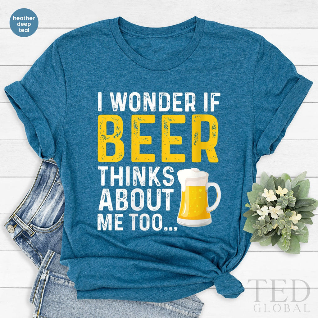 Cute Beer T-Shirt, I Wonder T Shirt, Lover Tee, Alcohol product image 3