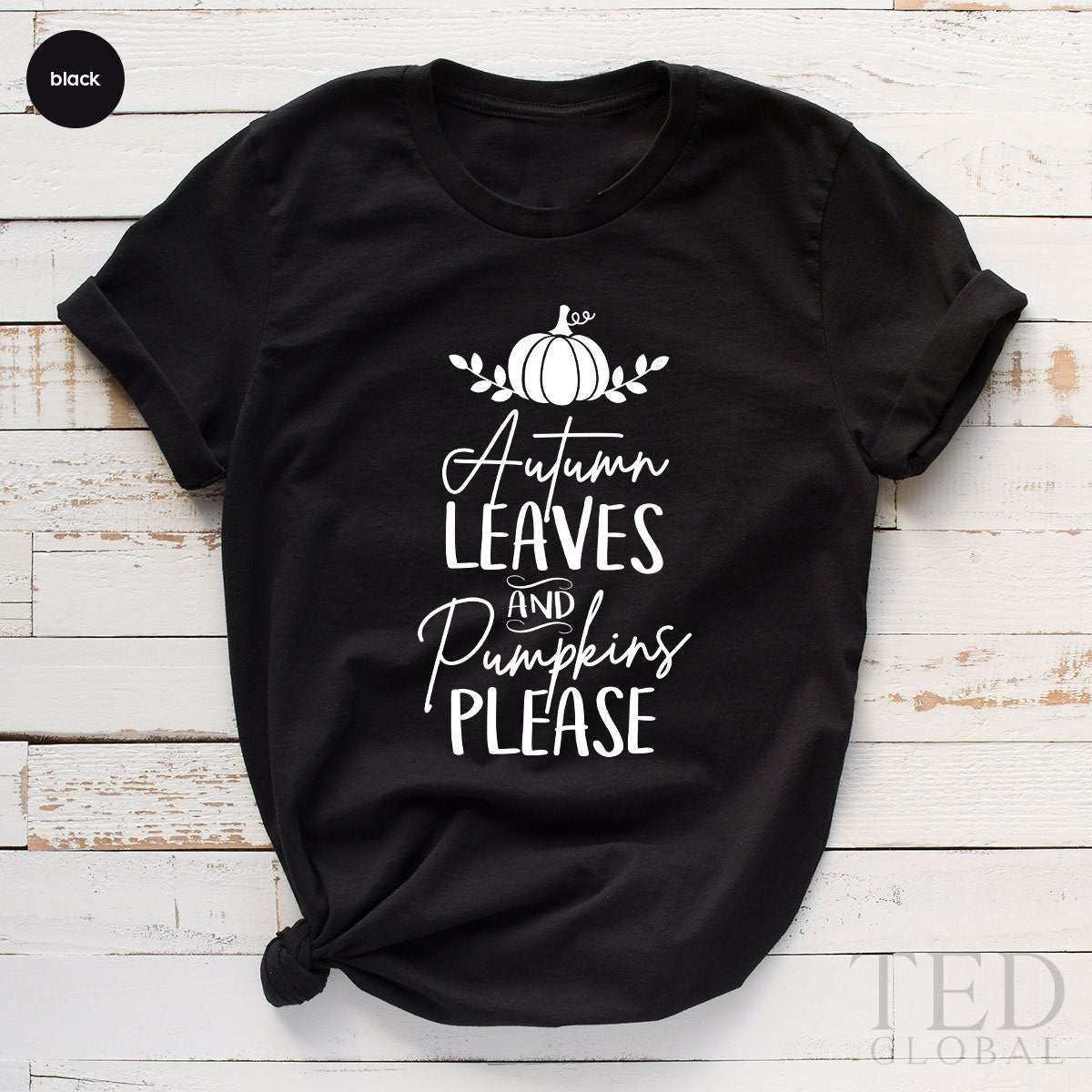 Thanksgiving T-Shirt, Leaves And Pumpkins Please T Shirt product image 4