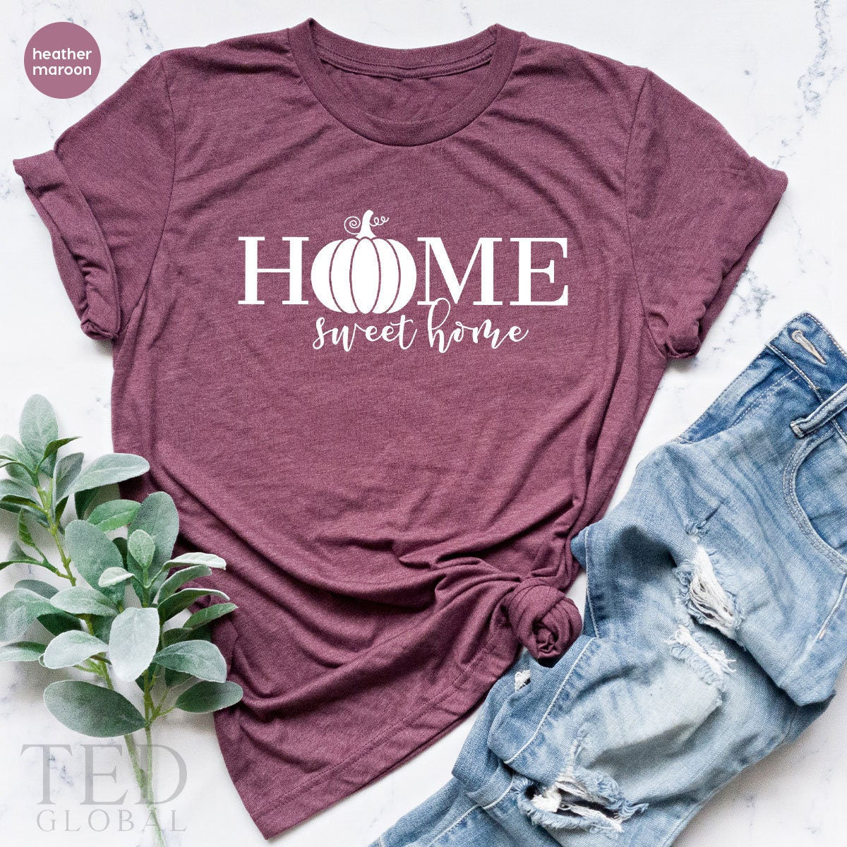 Cute Home Sweet T-Shirt, Pumpkin Season T Shirt, Funny product image 5