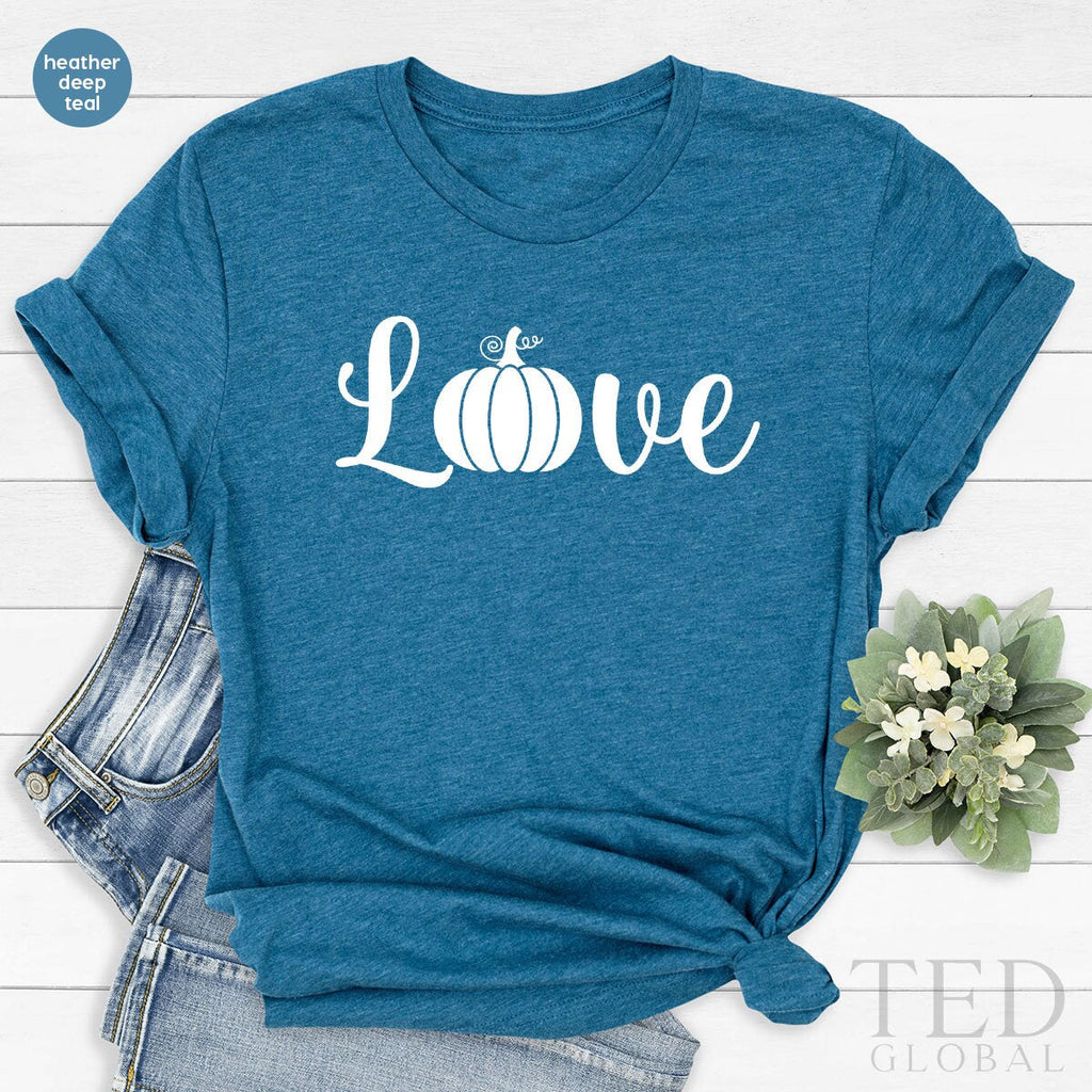 Cute Love Pumpkin T-Shirt, Fall T Shirt, Funny Thanksgiving product image 5