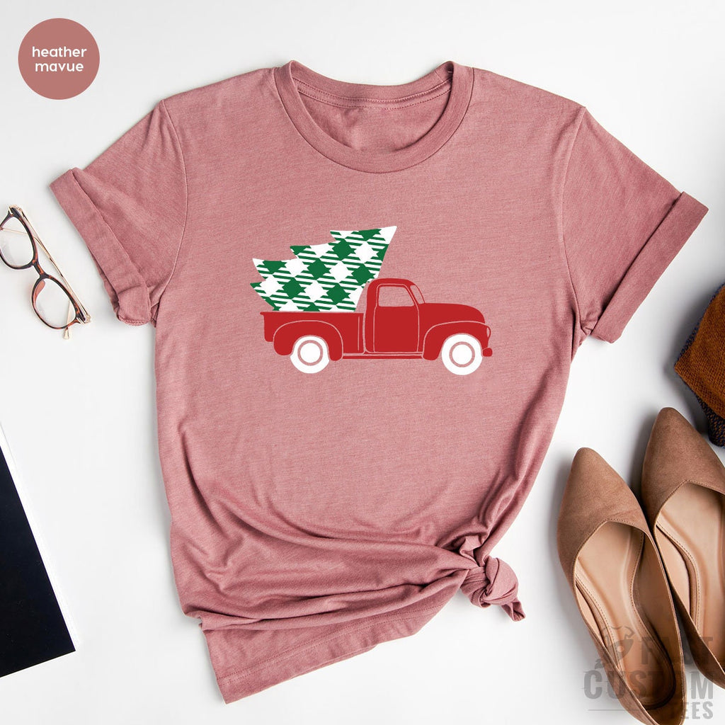 Christmas Truck T-shirt, Merry Shirt, Women Gift, Cute Tee product image 2