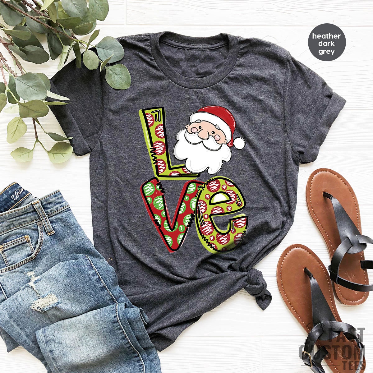 Merry Love Shirt, Cute Christmas Tee, Family T-Shirt, Happy product image 5