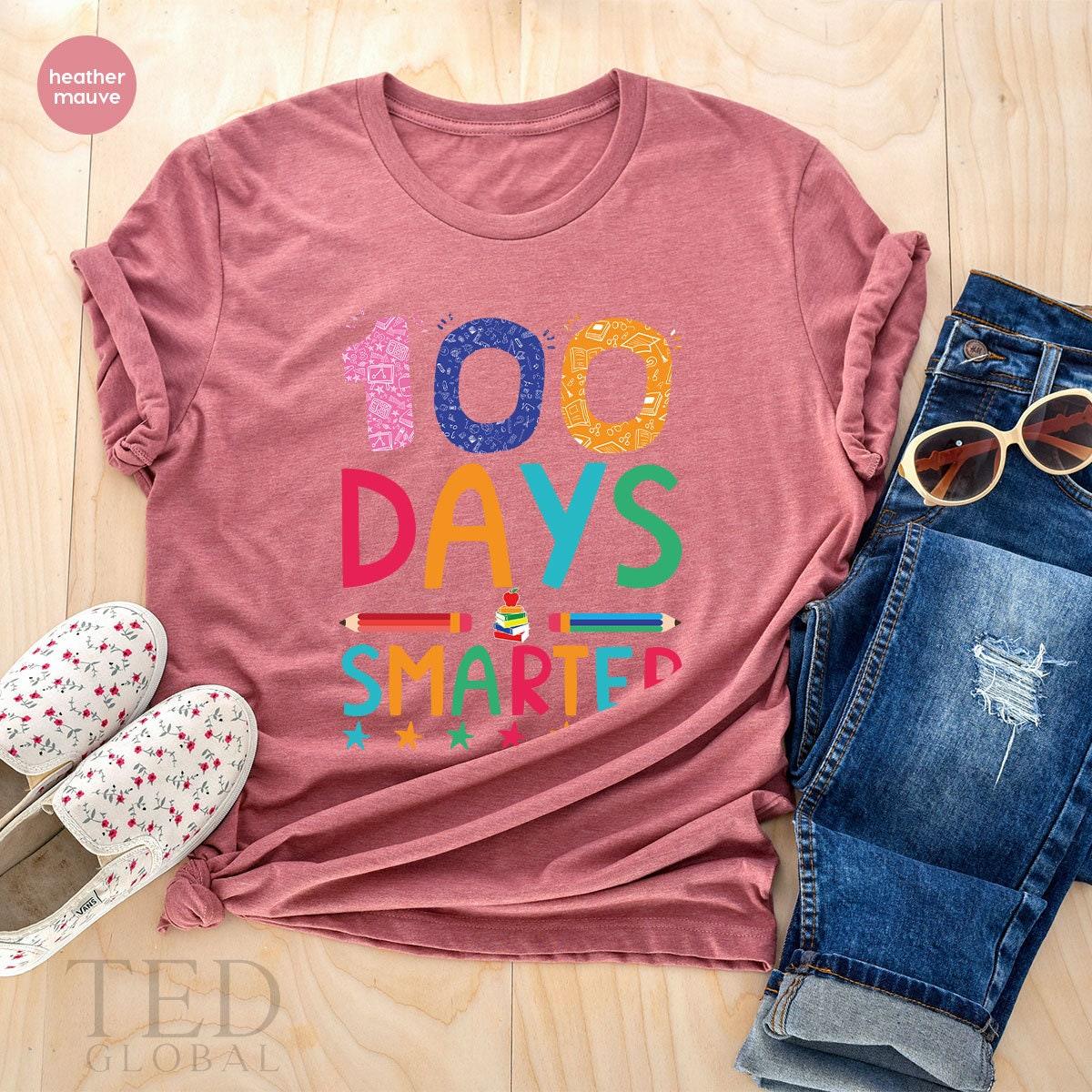100 Days Smarter Shirt, Teacher T-Shirt, Preschool product image 4