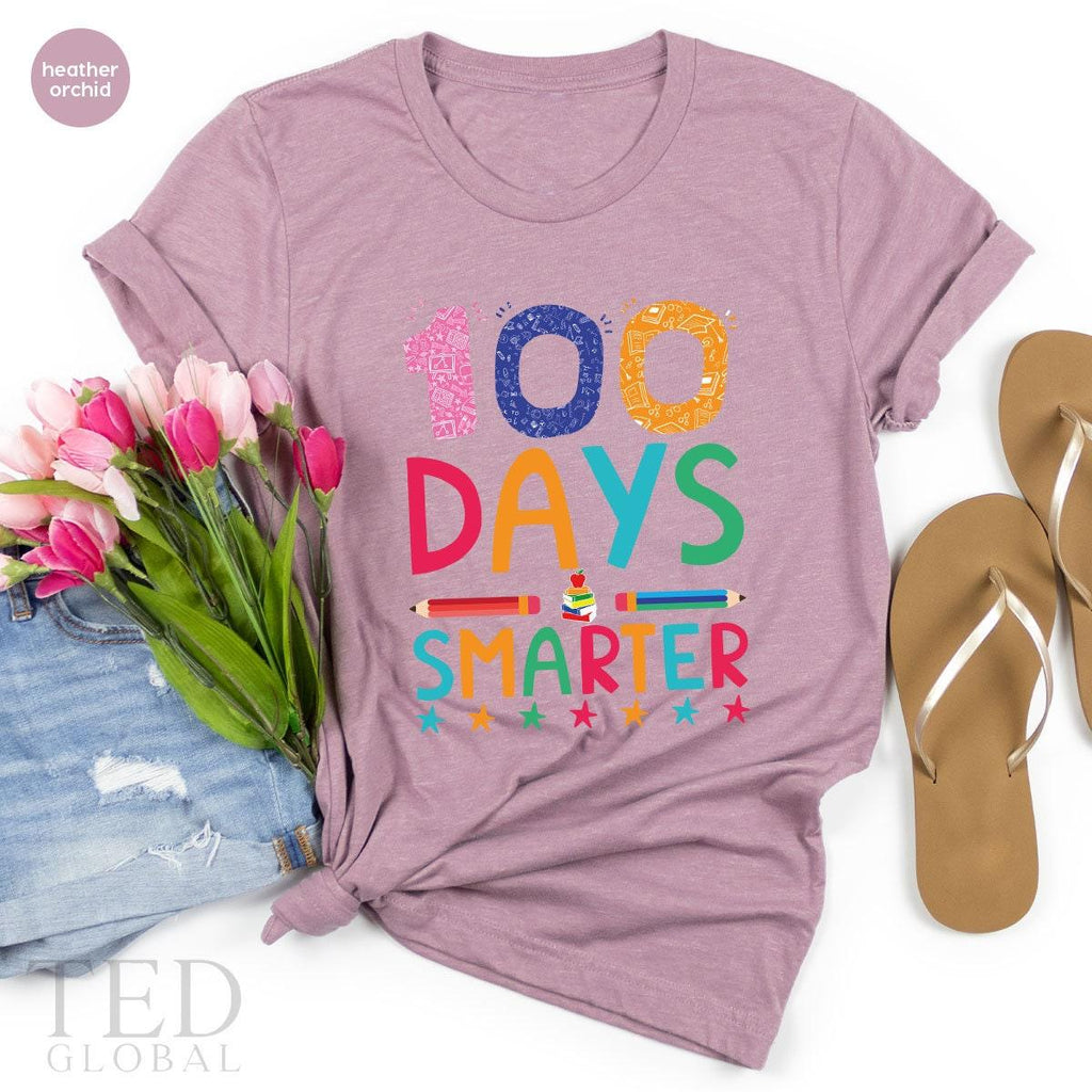 100 Days Smarter Shirt, Teacher T-Shirt, Preschool product image 5