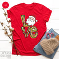 Merry Love Shirt, Cute Christmas Tee, Family T-Shirt, Happy product image 1