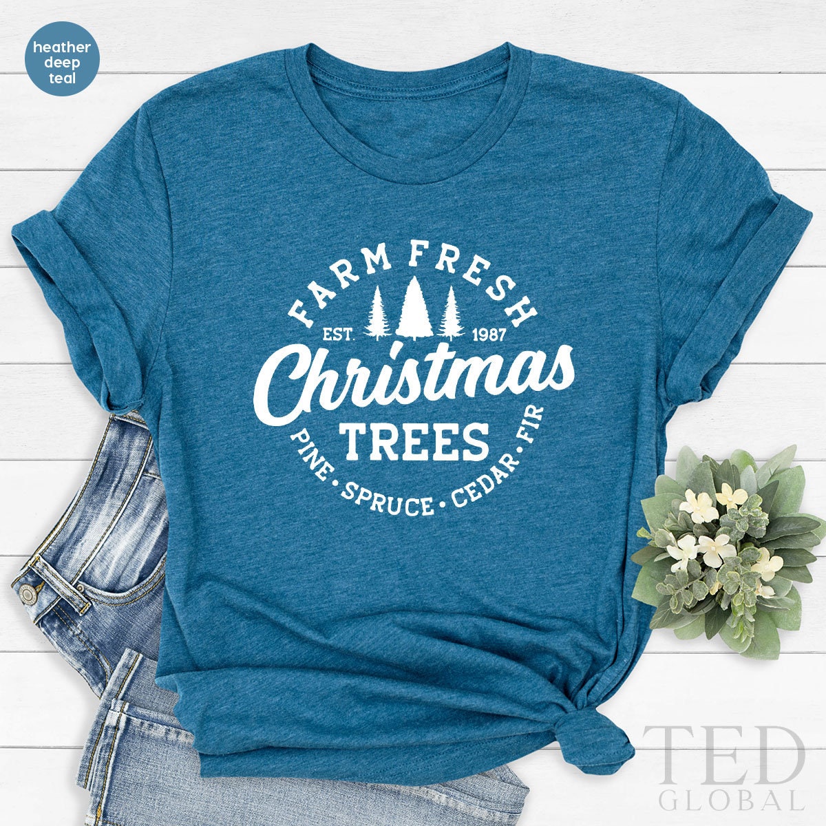 Cute Farm Fresh T-Shirt, Funny Christmas Trees T Shirt product image 4