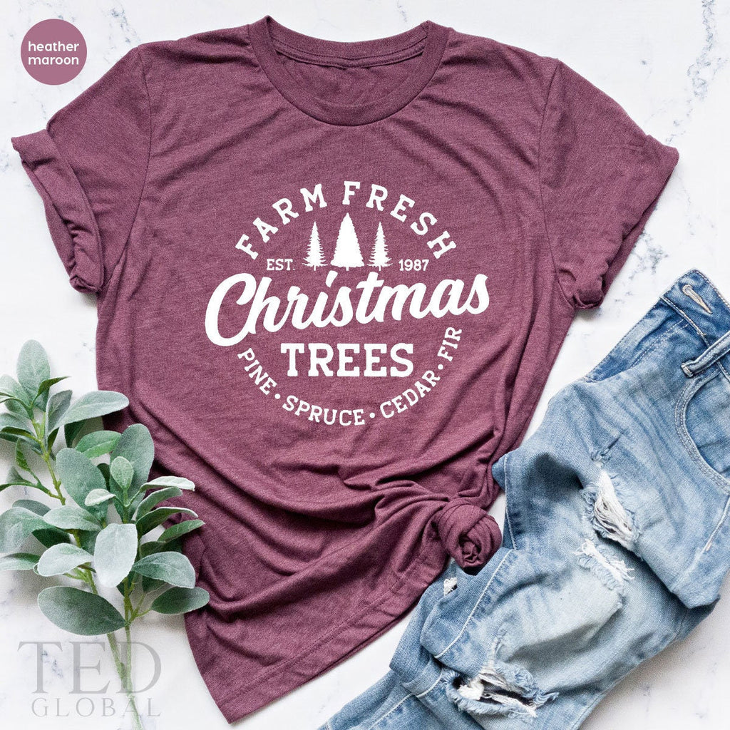 Cute Farm Fresh T-Shirt, Funny Christmas Trees T Shirt product image 5