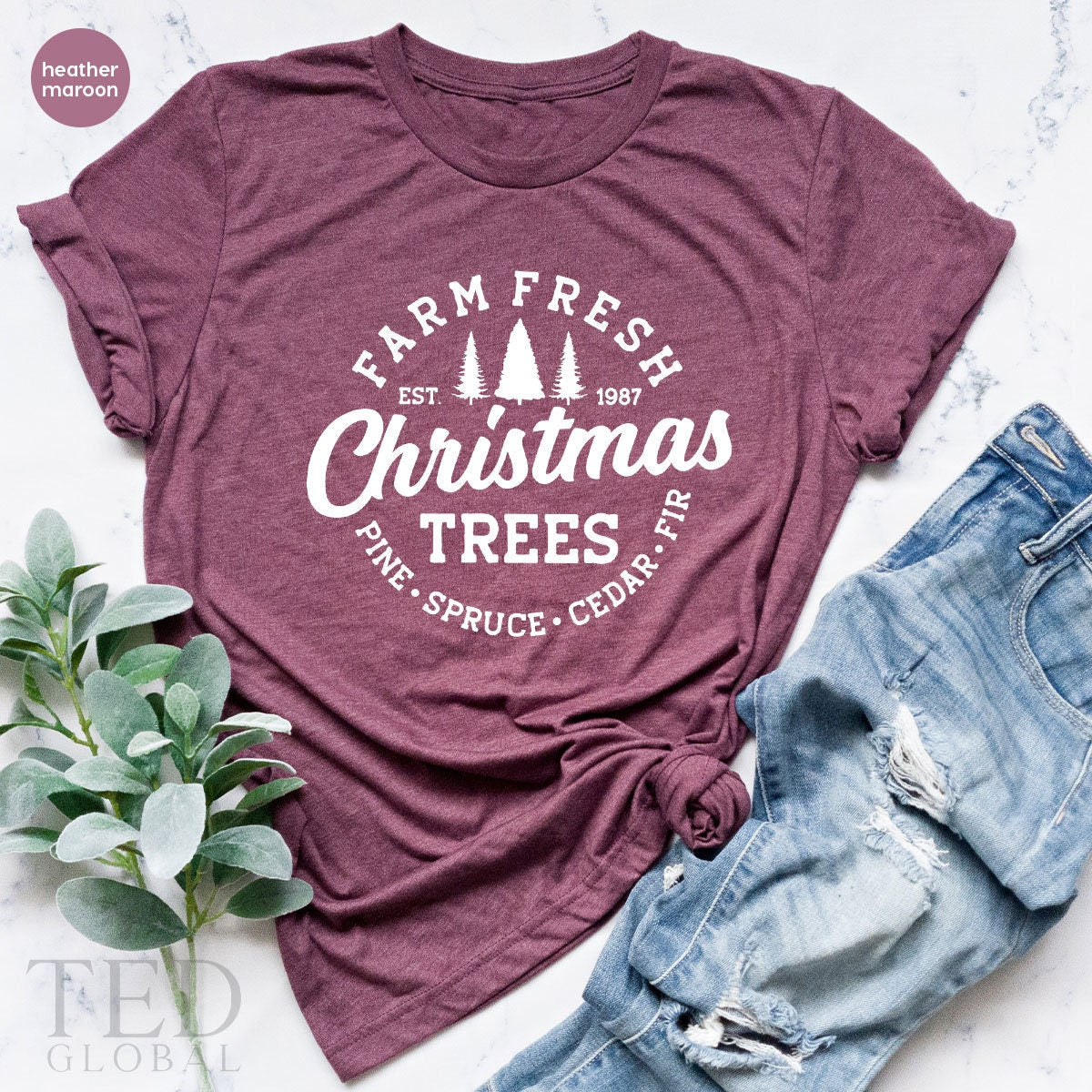 Cute Farm Fresh T-Shirt, Funny Christmas Trees T Shirt product image 5