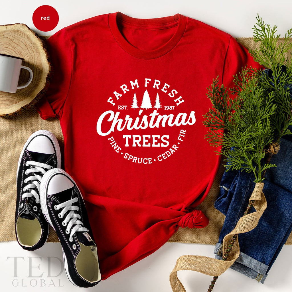 Cute Farm Fresh T-Shirt, Funny Christmas Trees T Shirt product image 1