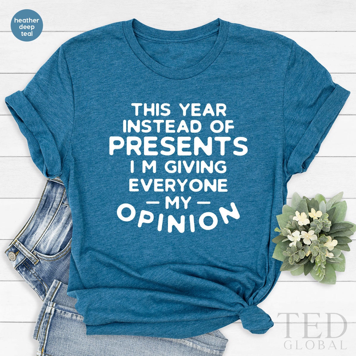 Cute Christmas Saying T-Shirt, This Year İnstead Of product image 4