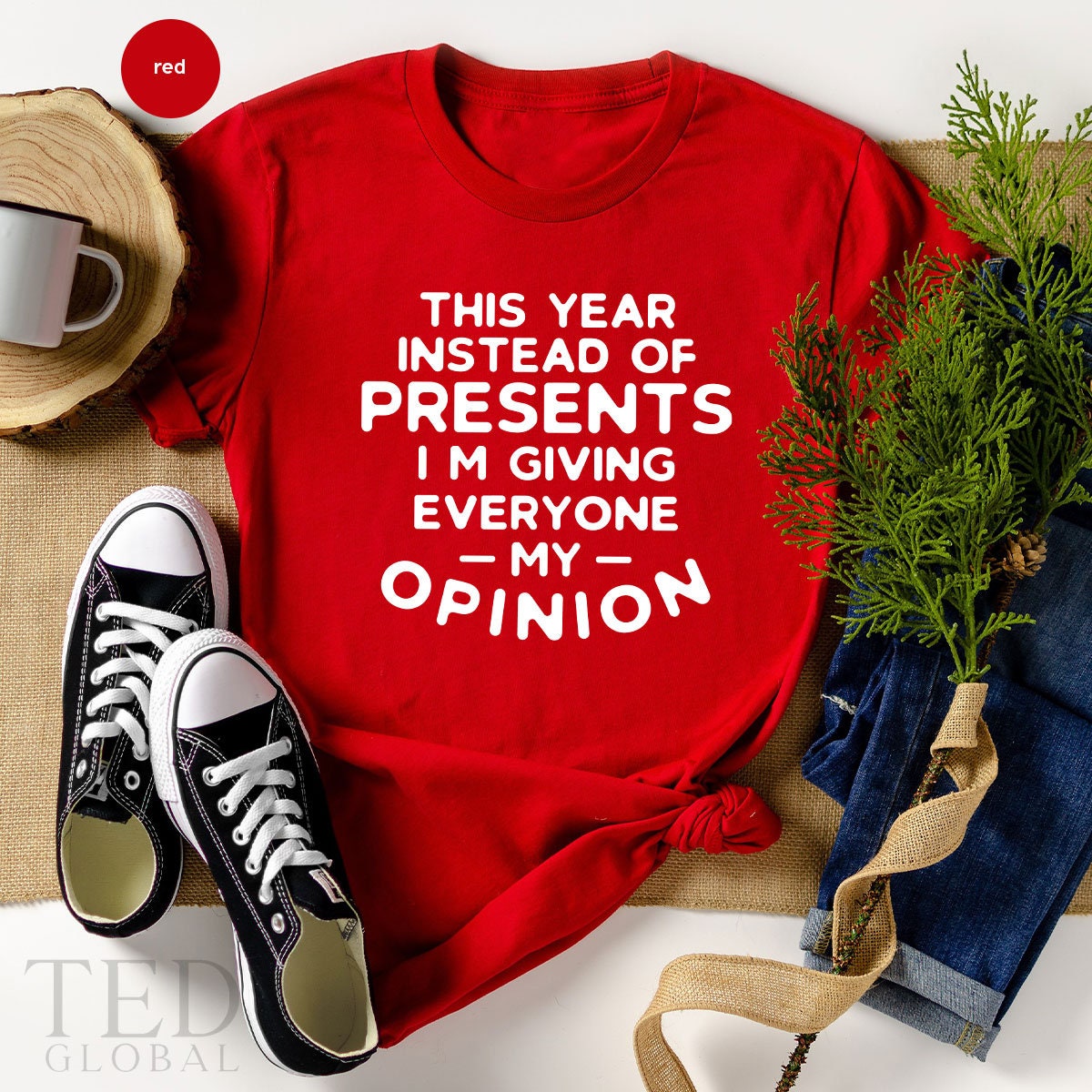 Cute Christmas Saying T-Shirt, This Year İnstead Of product image 1