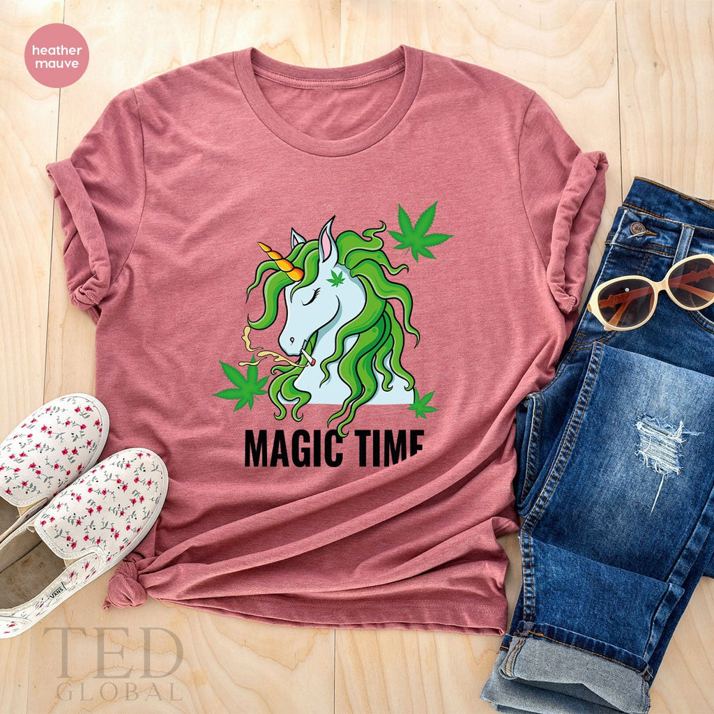Magic Time Shirt, Funny Weed T Cute Unicorn T Lover Shirts product image 3
