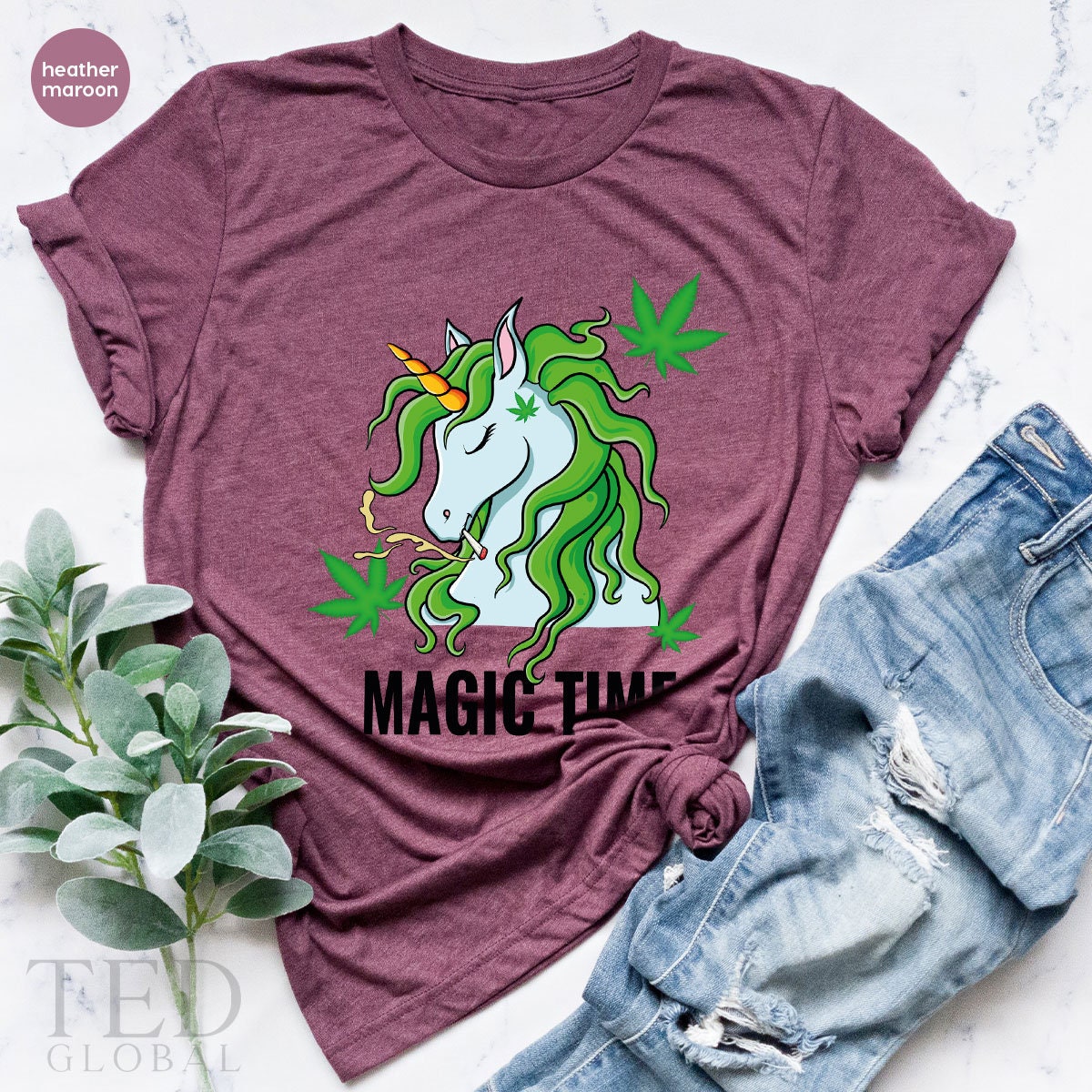 Magic Time Shirt, Funny Weed T Cute Unicorn T Lover Shirts product image 2